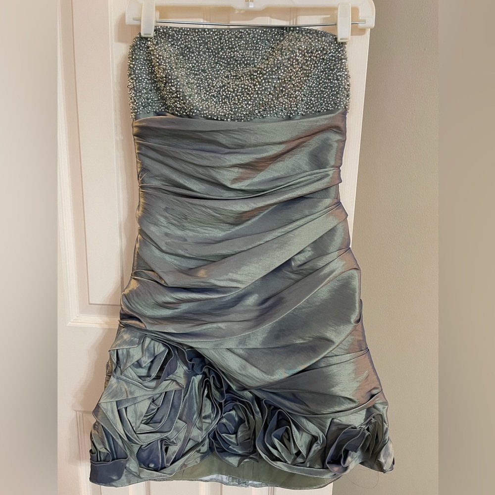 Beautiful dress Blush Prom by Alexia silver turquoise color